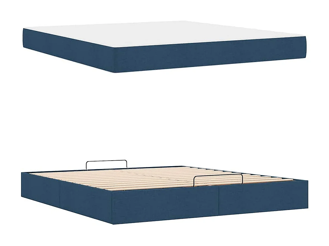 Bedframe met opslag Blauw 180 x 200 cm Stof