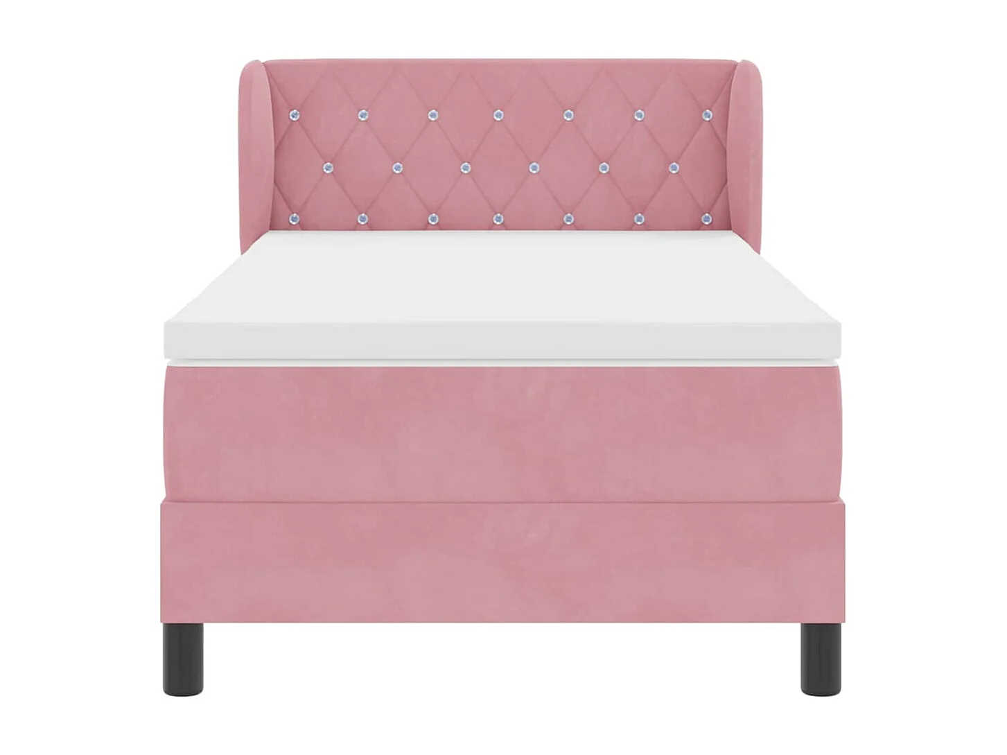 Cama con Somier y Colchón Gris Oscuro 80x200 cm Terciopelo Rosa