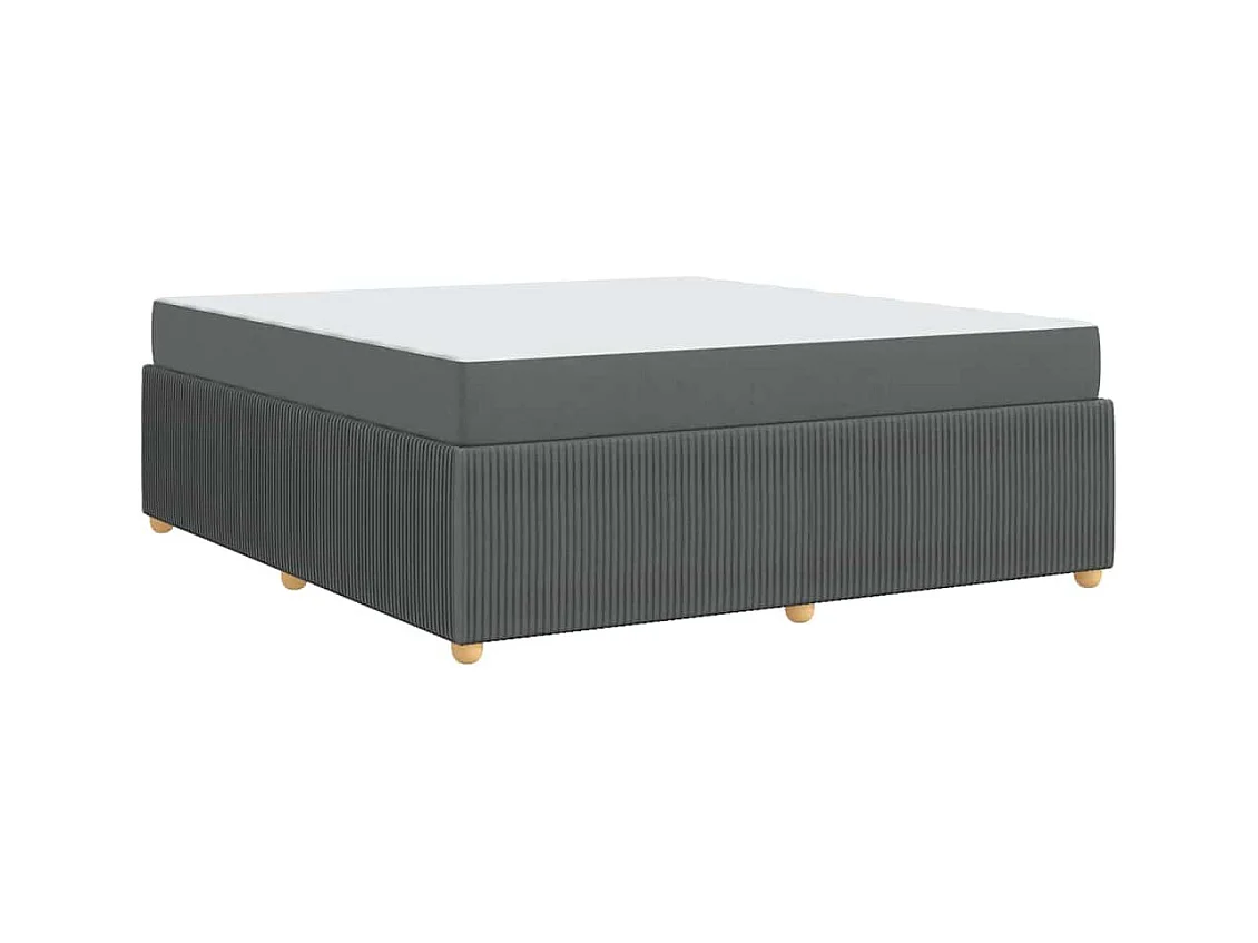Cadre de lit avec matelas Gris foncé 180 x 200 cm tissu