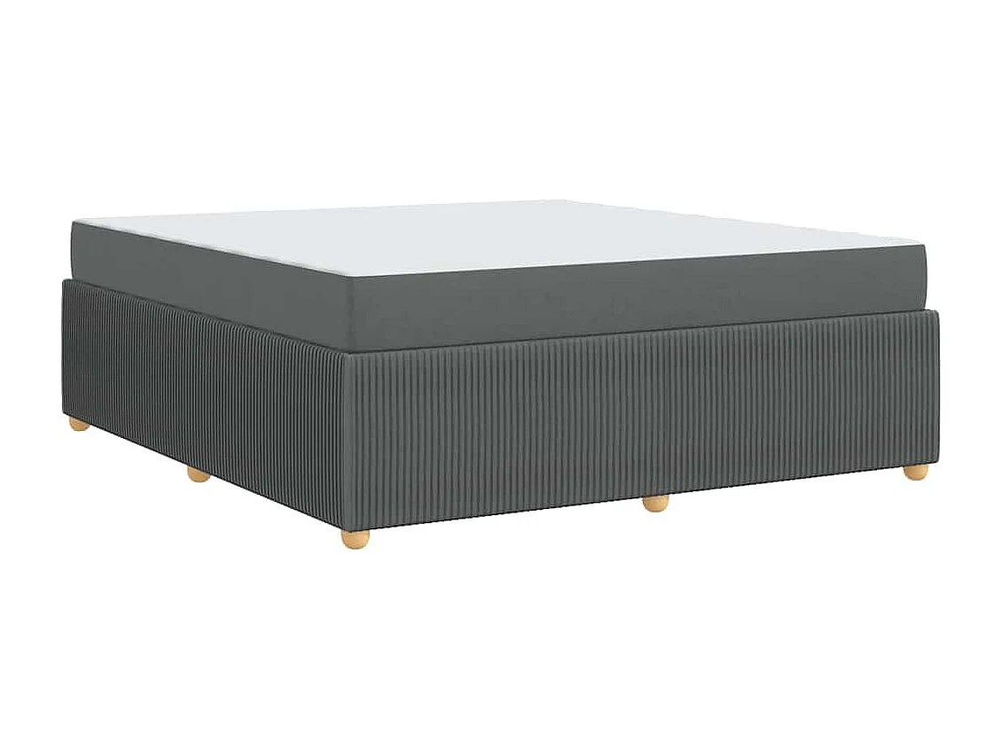 Cadre de lit avec matelas Gris foncé 180 x 200 cm tissu