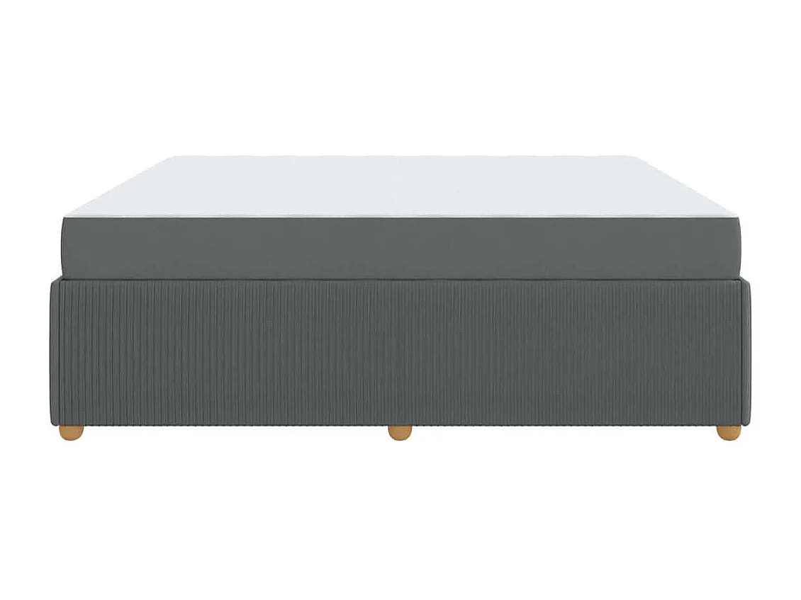 Cadre de lit avec matelas Gris foncé 180 x 200 cm tissu