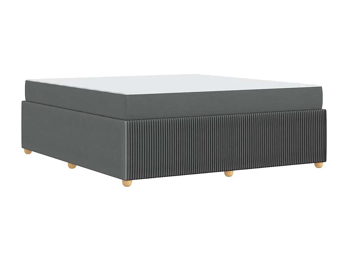 Cadre de lit avec matelas Gris foncé 180 x 200 cm tissu