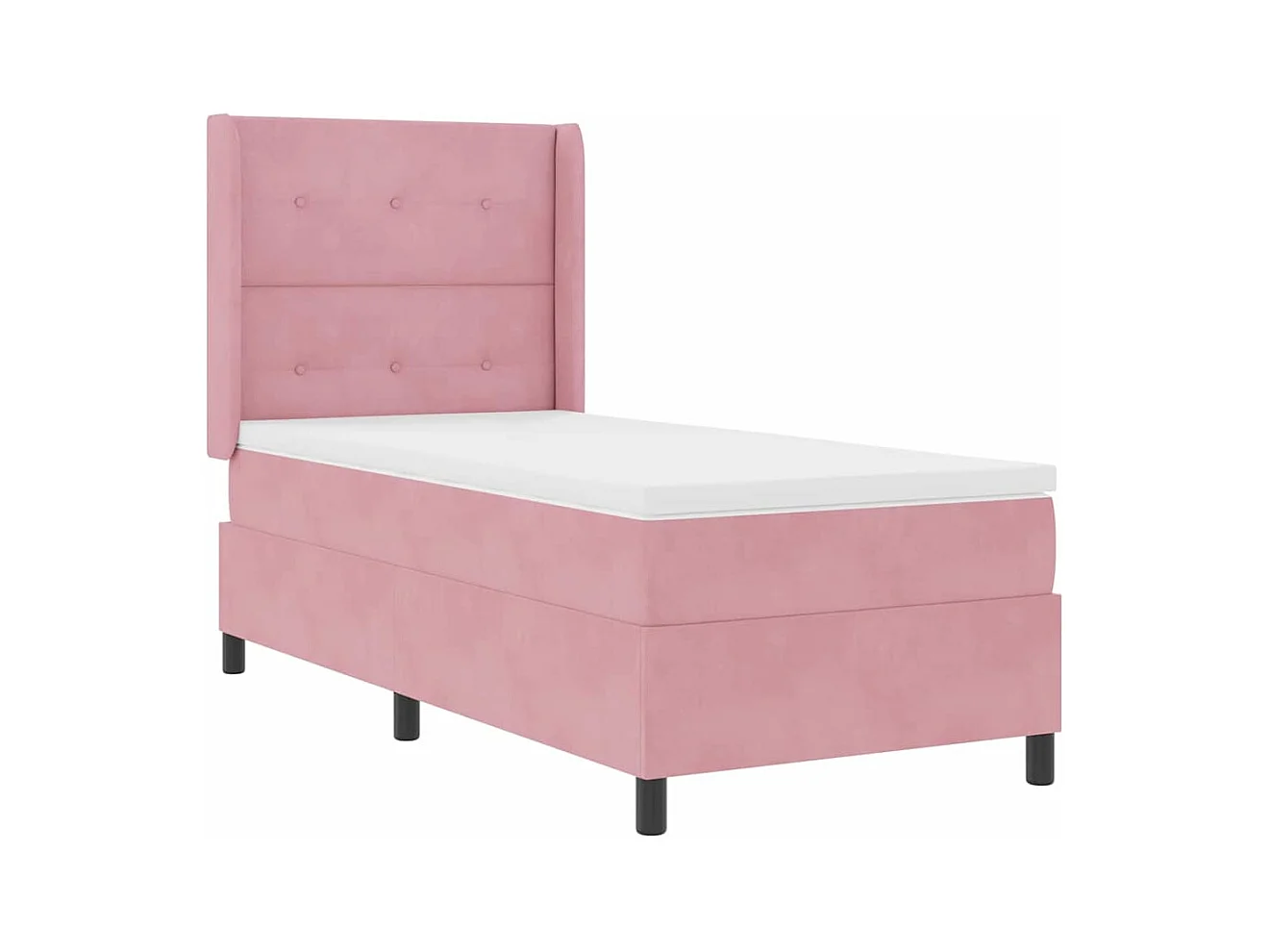 Cadre de lit avec tête de lit Rose 90 x 190 cm Velours