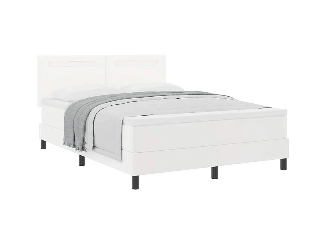 Cadre de lit avec matelas Blanc 160 x 200 cm Faux cuir