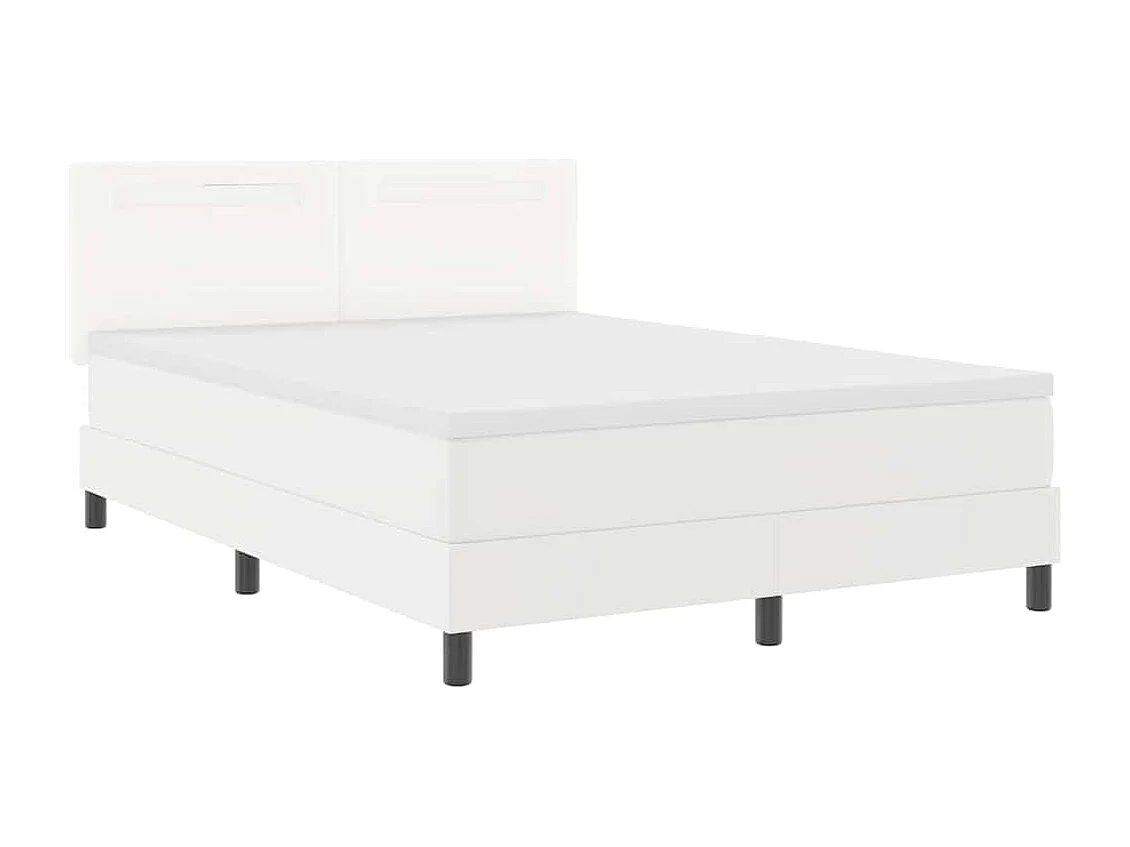 Cadre de lit avec matelas Blanc 160 x 200 cm Faux cuir