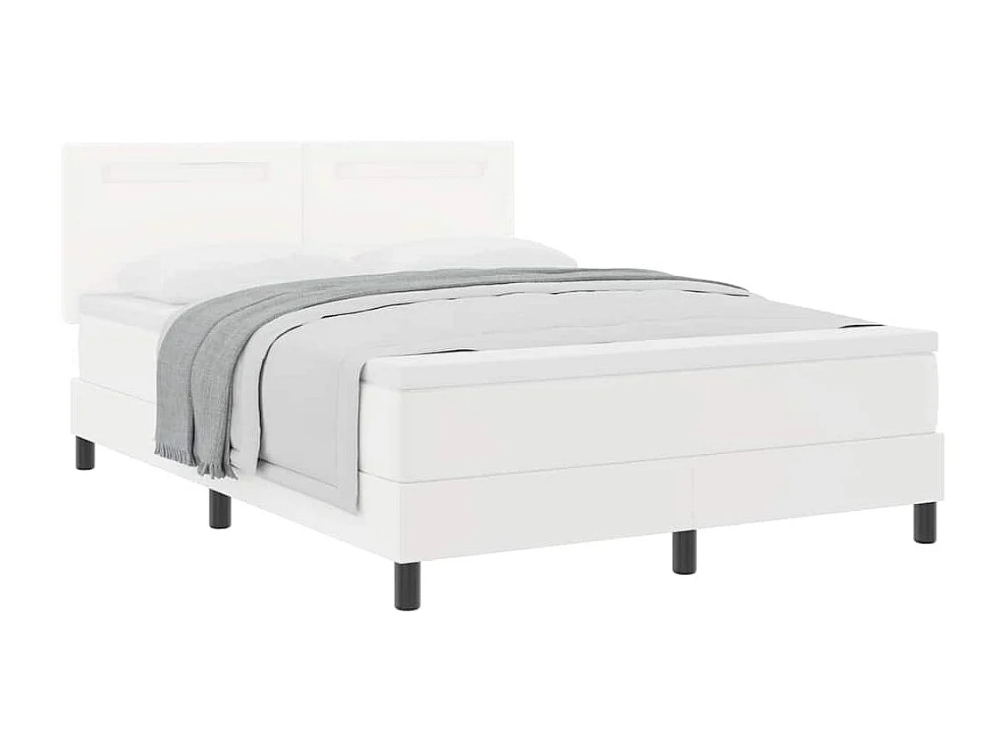 Cadre de lit avec matelas Blanc 160 x 200 cm Faux cuir