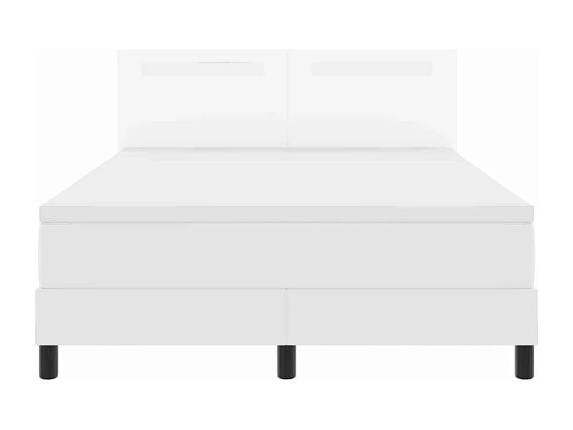 Cadre de lit avec matelas Blanc 160 x 200 cm Faux cuir