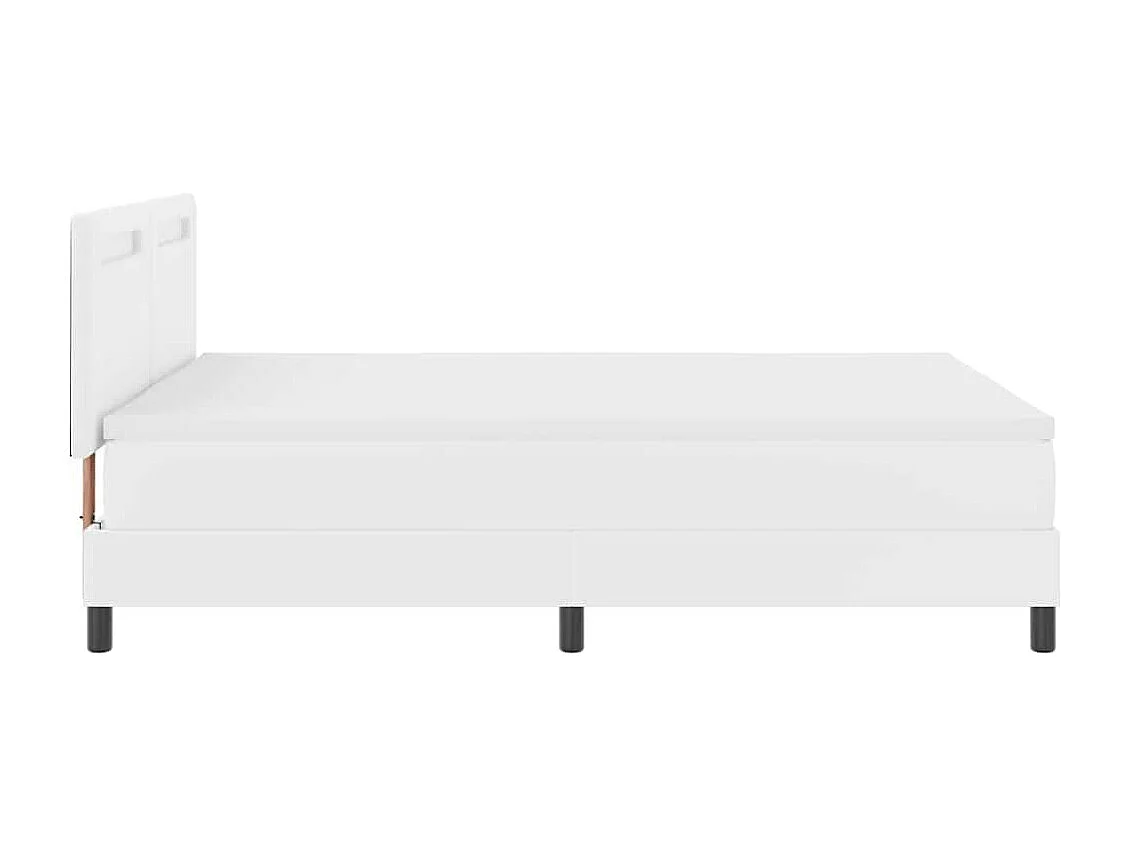 Cadre de lit avec matelas Blanc 160 x 200 cm Faux cuir