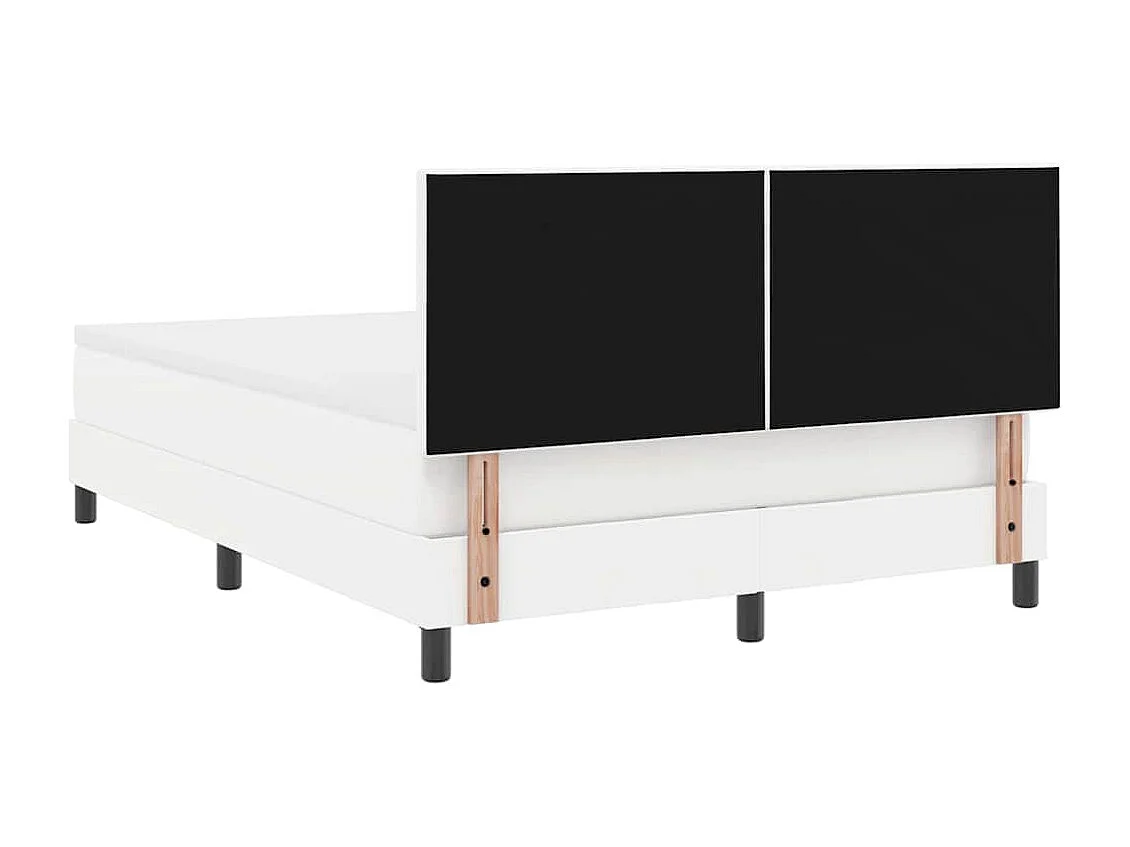 Cadre de lit avec matelas Blanc 160 x 200 cm Faux cuir