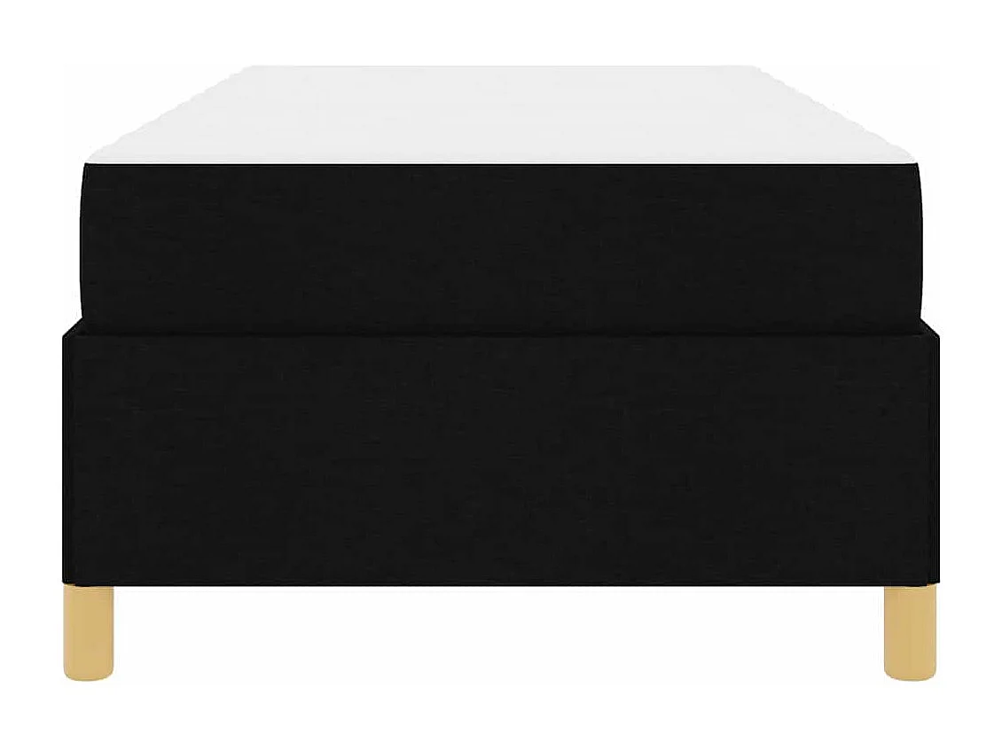 Cadre de lit avec matelas Noir et Blanc 90 x 190 cm tissu