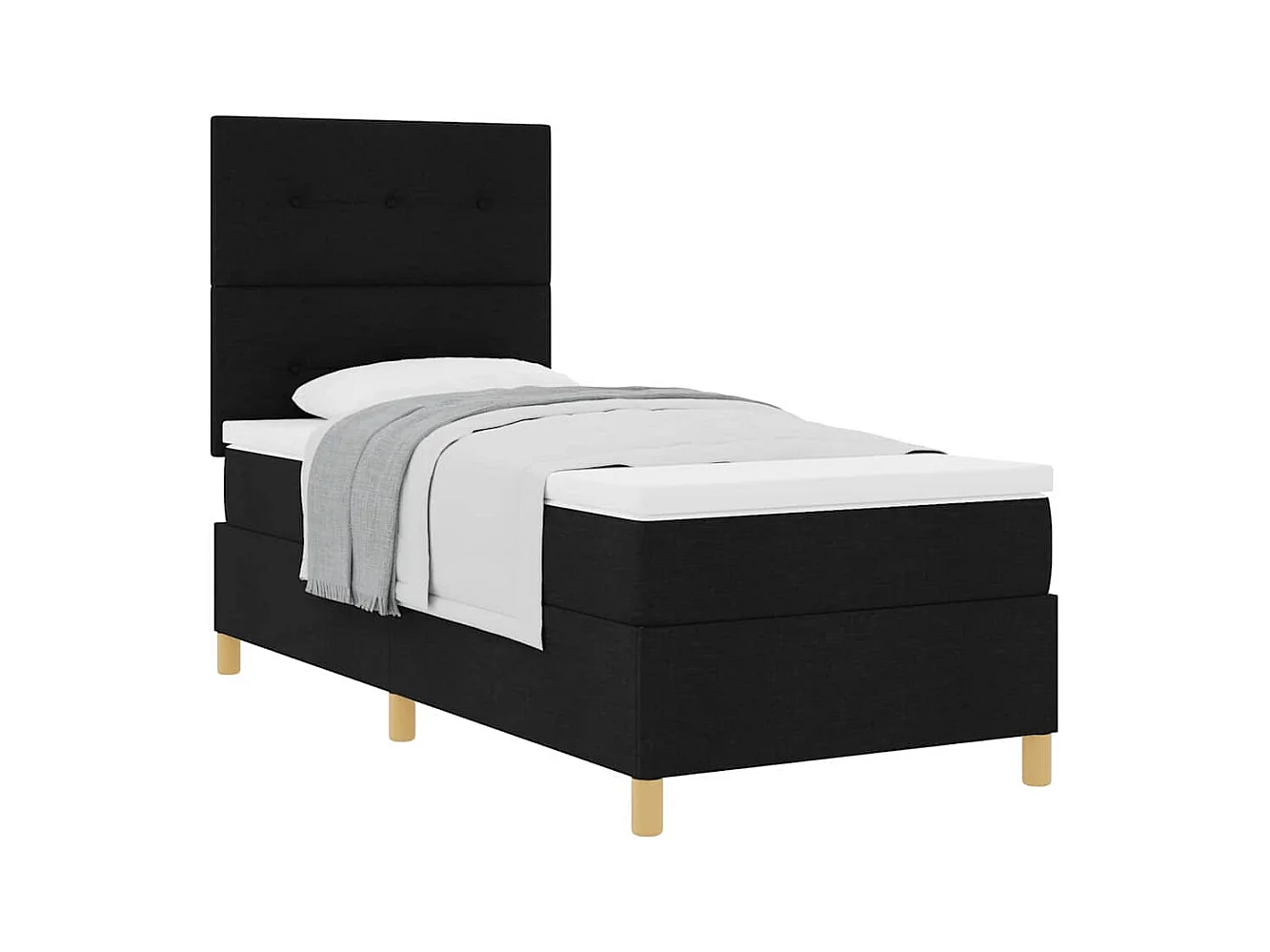 Cadre de lit avec tête de lit Noir 100 x 200 cm tissu