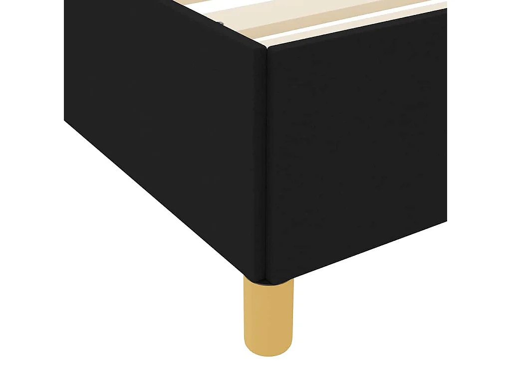 Cadre de lit Noir et Marron et Blanc 80 x 200 cm tissu