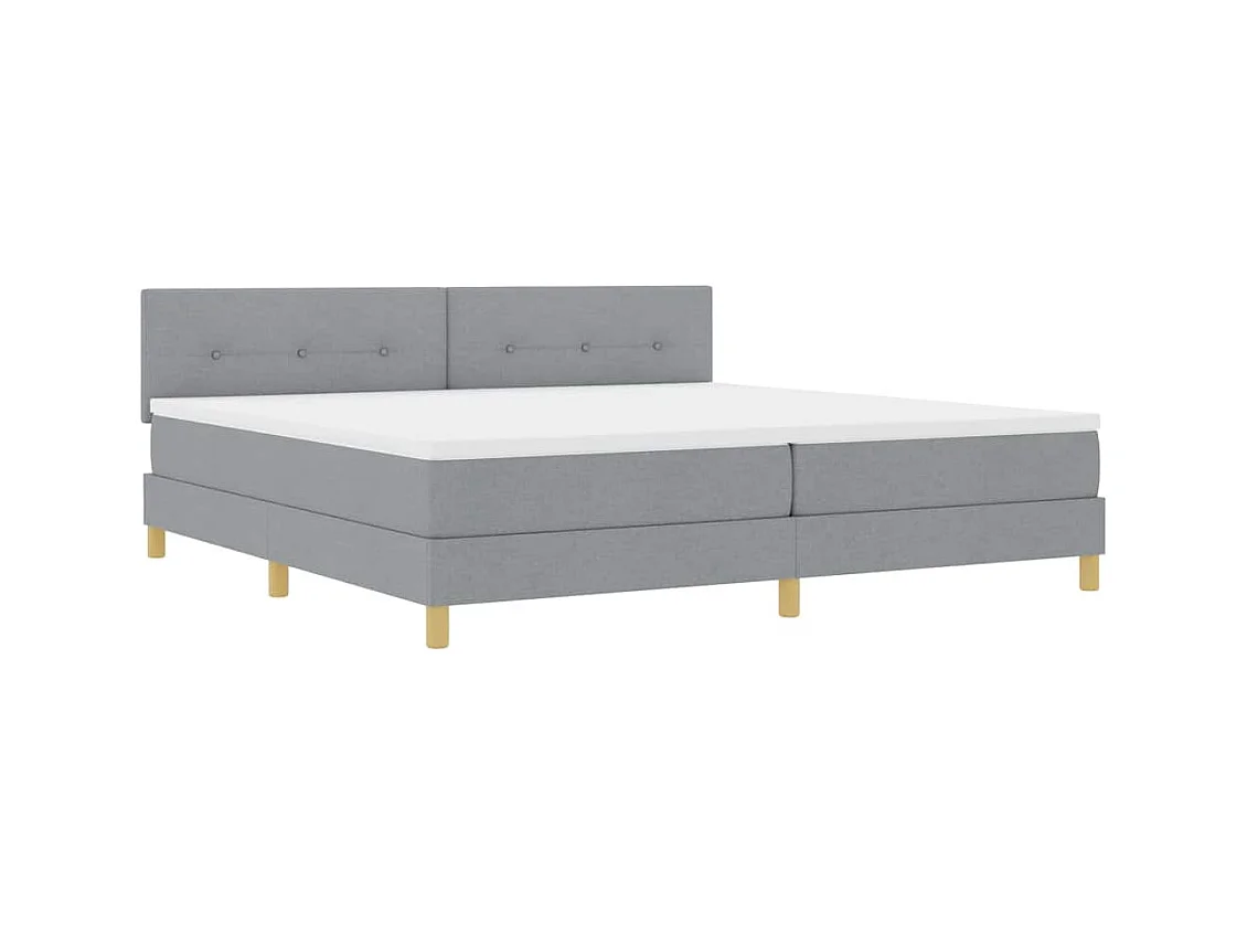 Cadre de lit avec matelas Gris clair 200 x 200 cm tissu