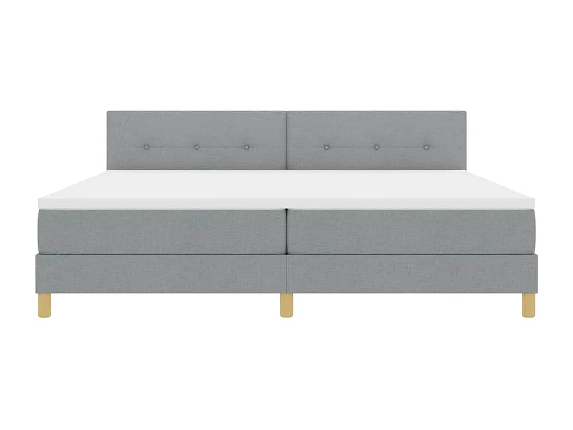 Cadre de lit avec matelas Gris clair 200 x 200 cm tissu