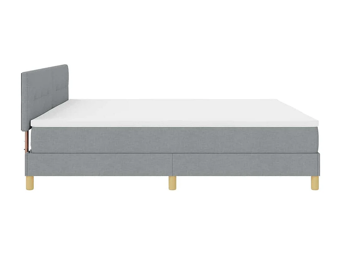 Cadre de lit avec matelas Gris clair 200 x 200 cm tissu