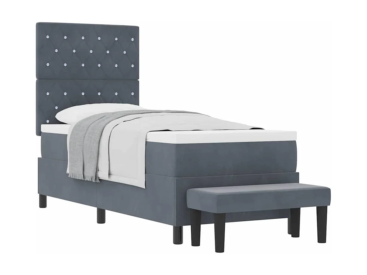 Boxspring bed met matras Donkergrijs 80 x 200 cm Fluweel