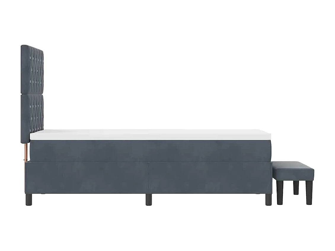 Boxspring bed met matras Donkergrijs 80 x 200 cm Fluweel