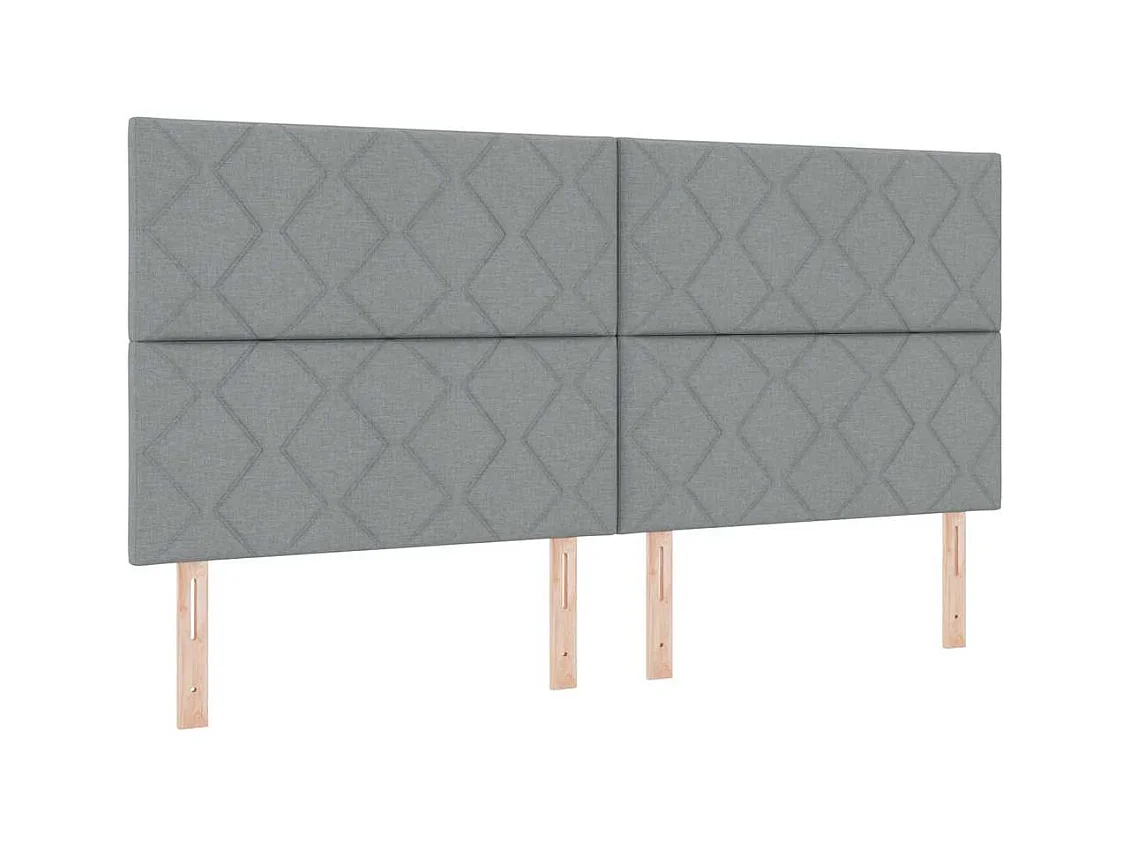 Cadre de lit avec matelas Gris clair 200 x 200 cm tissu