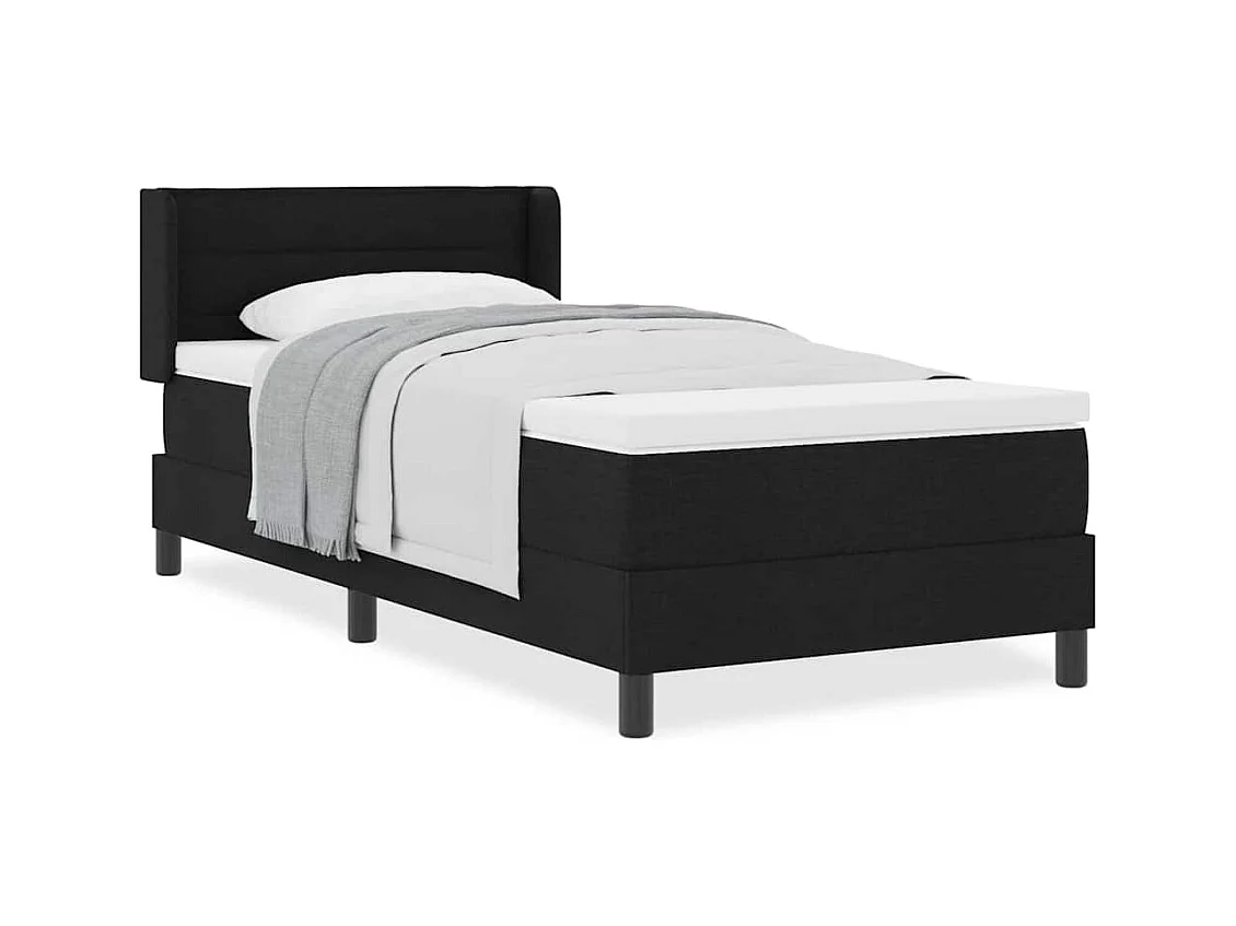 Cadre de lit avec matelas avec matelas Noir 90 x 190 cm