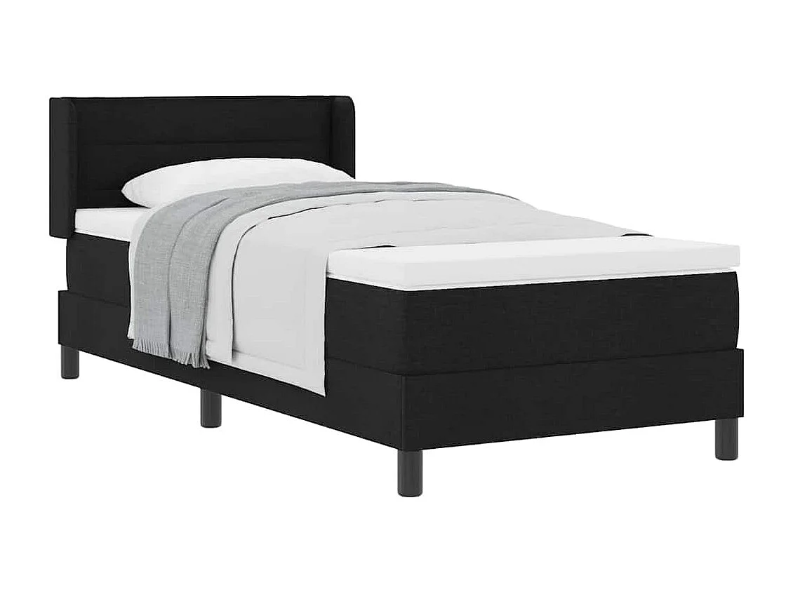 Cama box spring con colchón con colchón Negro 90 x 190 cm