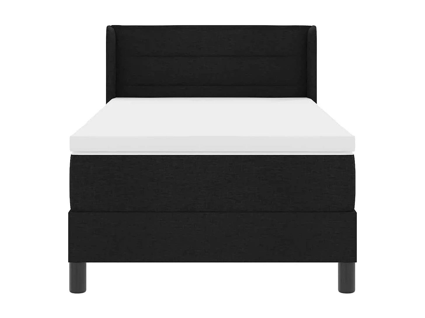 Cama box spring con colchón con colchón Negro 90 x 190 cm