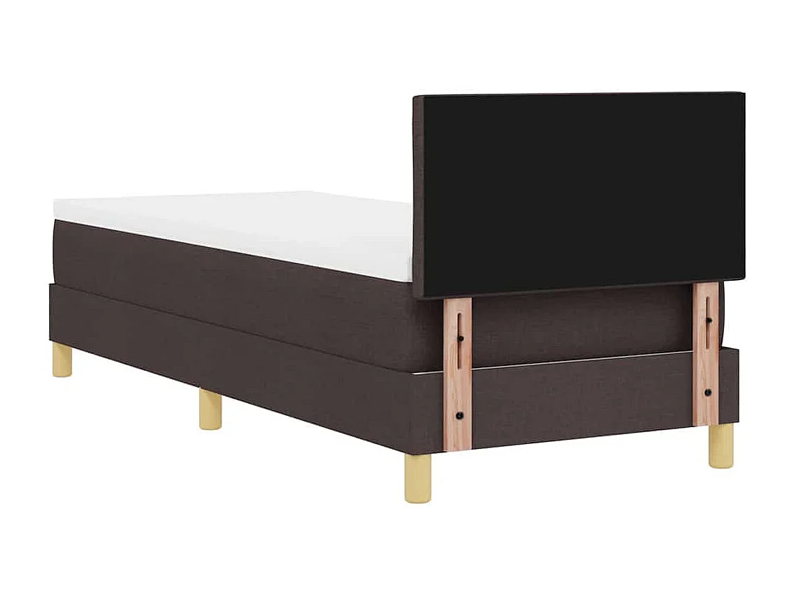 Cadre de lit avec matelas Marron foncé 80 x 200 cm tissu