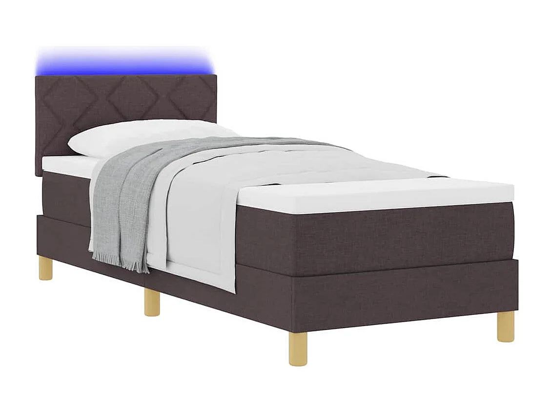 Boxspring bed met matras Donkerbruin 80 x 200 cm Stof