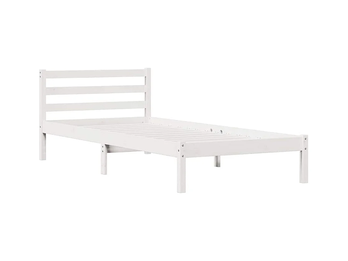 Cadre de lit Blanc 220 x 80 cm Bois massif en pin