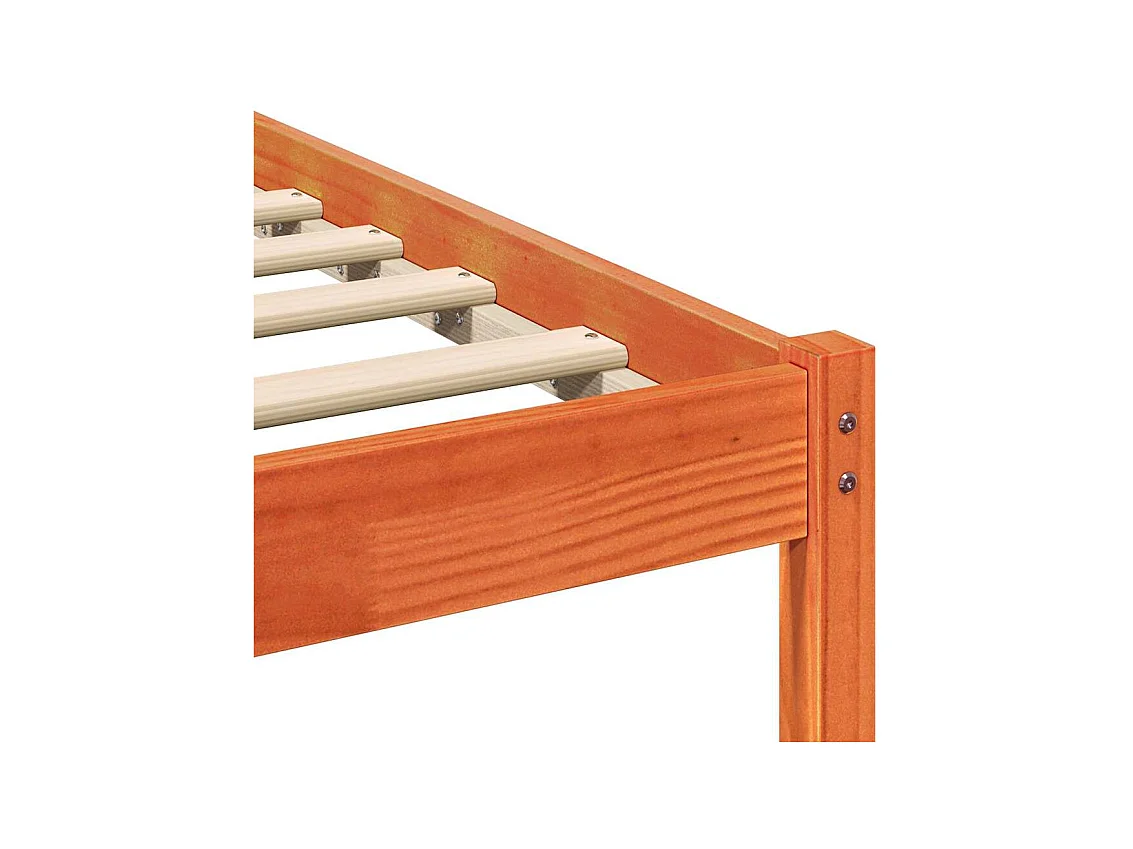 Cadre de lit Marron cire 150 x 200 cm Bois massif en pin