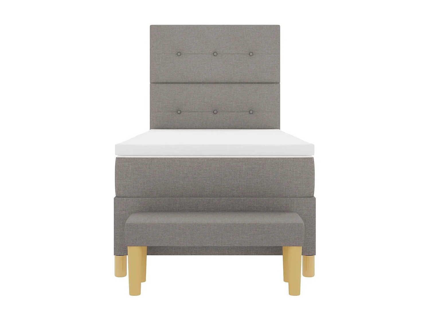 Cama tipo Box Spring con colchón Taupé 100 x 200 cm tela