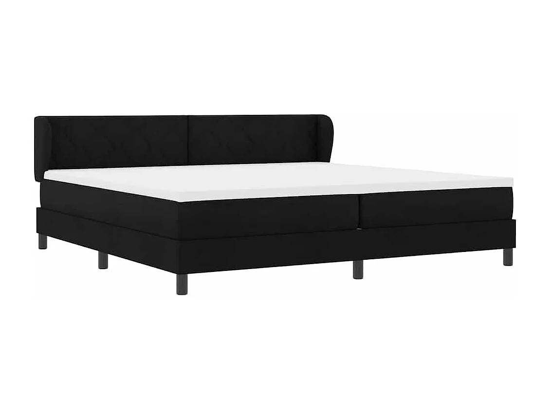 Cadre de lit avec matelas avec matelas Noir 200 x 200 cm tissu