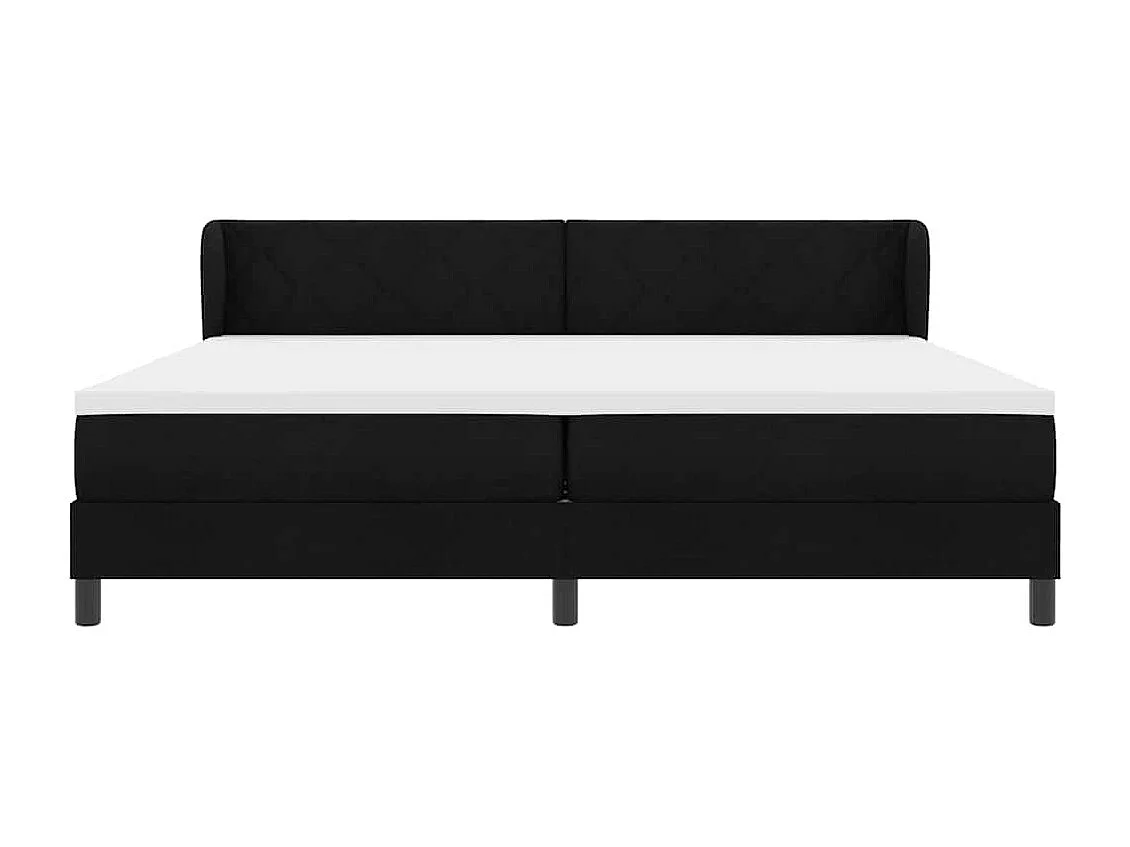 Cadre de lit avec matelas avec matelas Noir 200 x 200 cm tissu