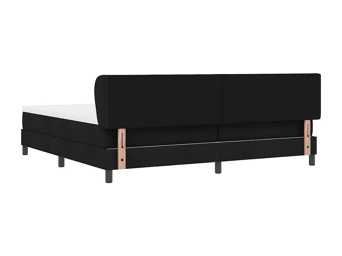 Cadre de lit avec matelas avec matelas Noir 200 x 200 cm tissu