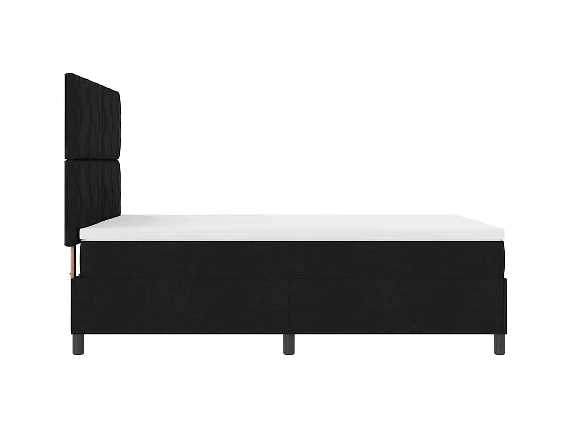 Cadre de lit avec matelas Noir 140 x 190 cm tissu