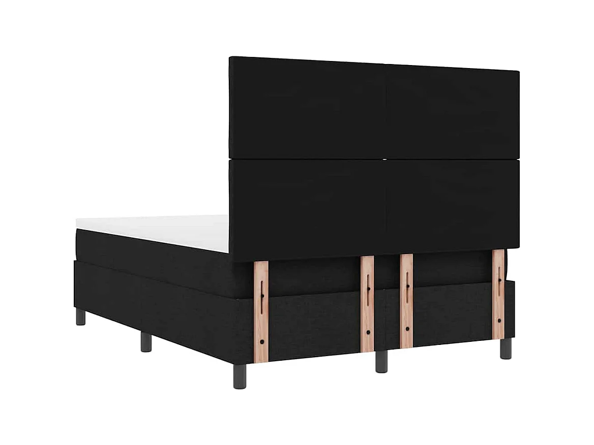 Cadre de lit avec matelas Noir 140 x 190 cm tissu