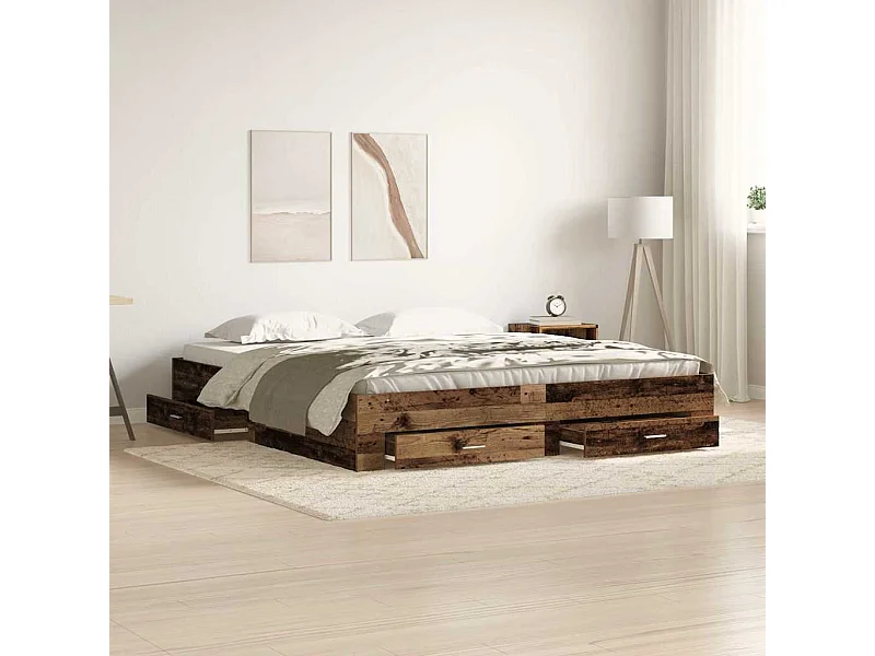 Estructura de cama con cajones Madera vieja 180 x 200 cm