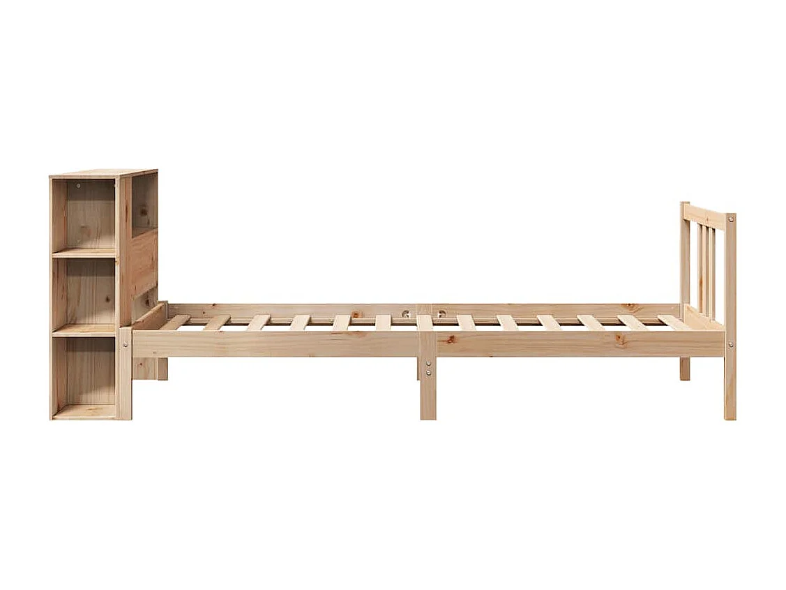 Lit bibliothèque sans matelas 75x190 cm bois de pin massif