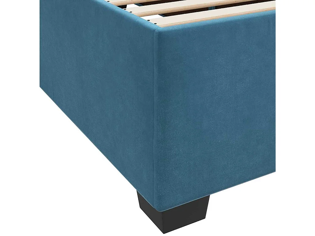 Bedframe met matras Donkerblauw 100 x 200 cm Fluweel