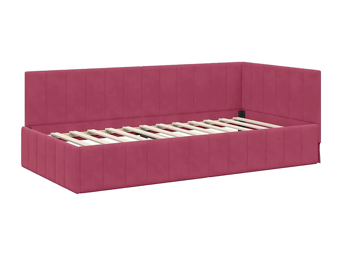 Estructura de cama en esquina Rojo vino tinto 90 x 190 cm