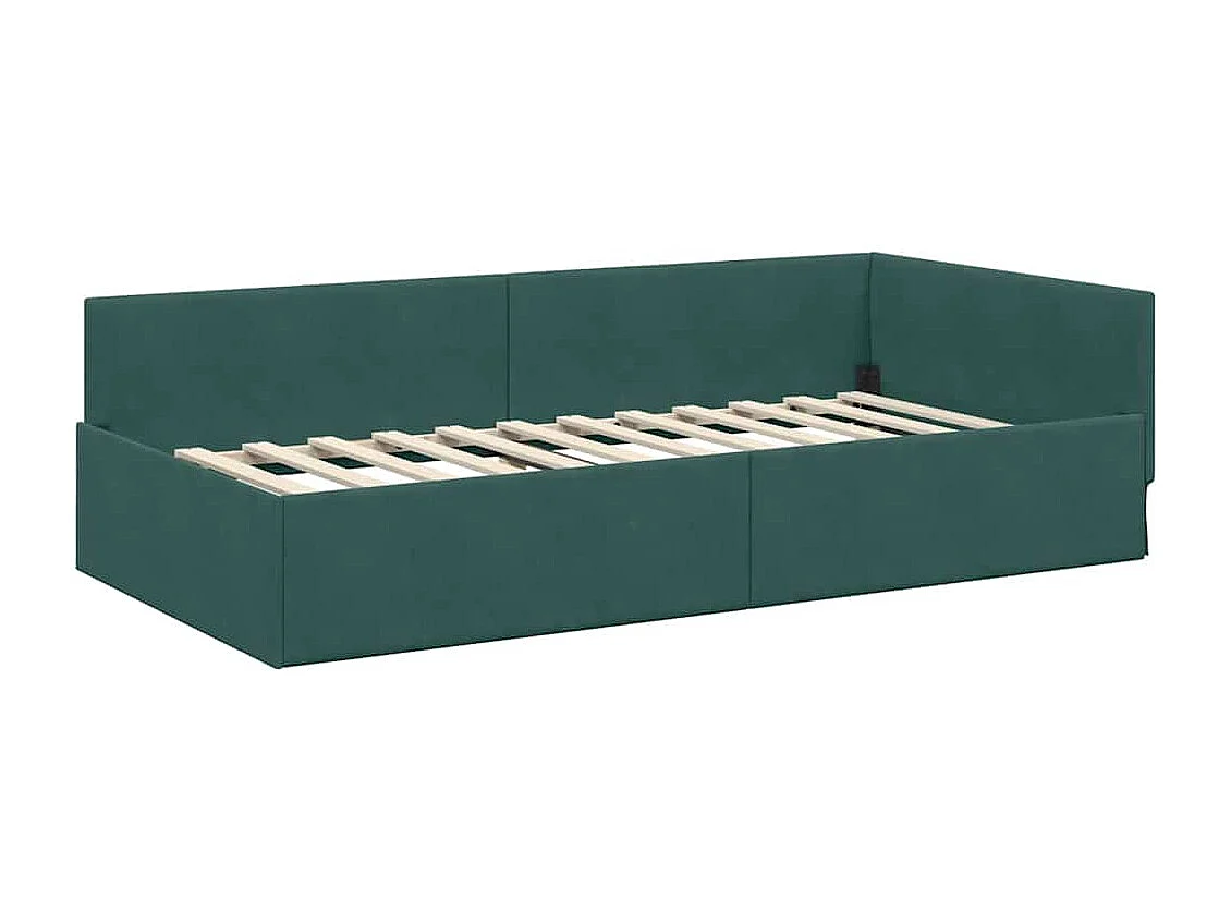 Estrutura de Cama de Canto Outros Verde-escuro 90 x 190 cm