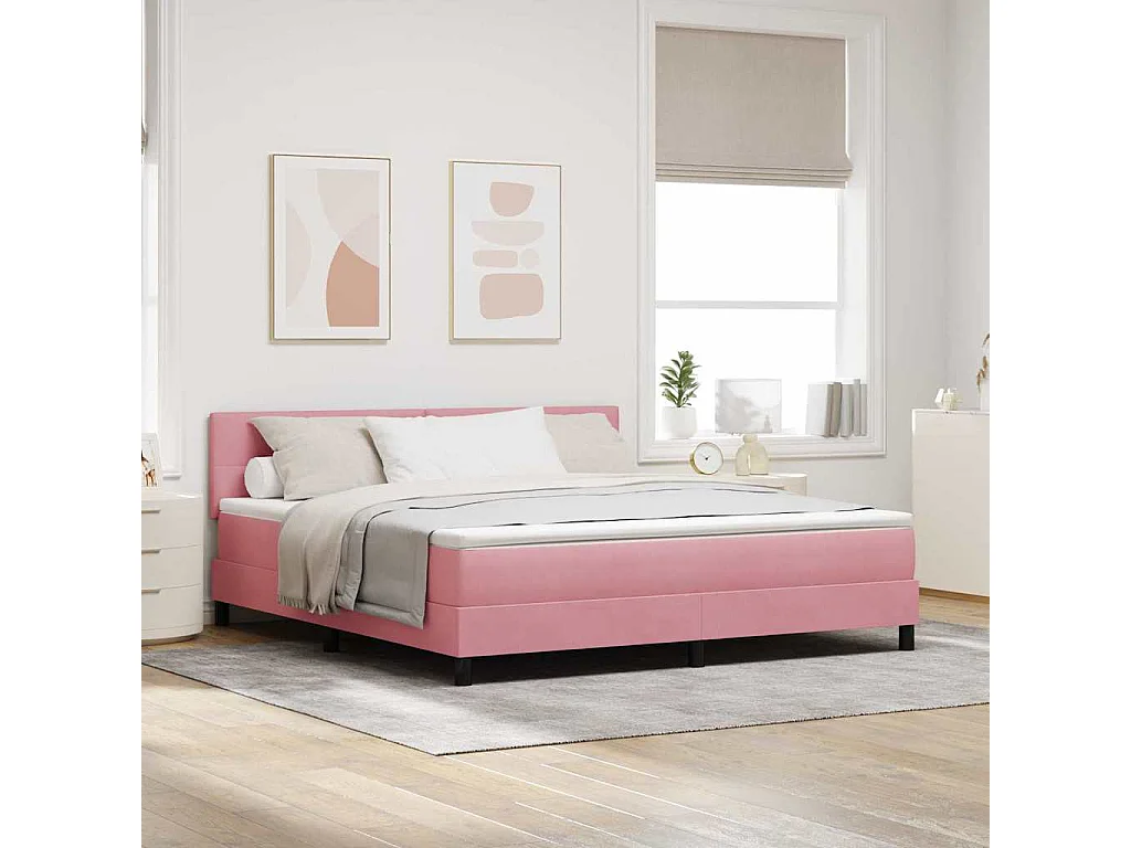 Cadre de lit avec matelas Rose 180 x 200 cm Velours
