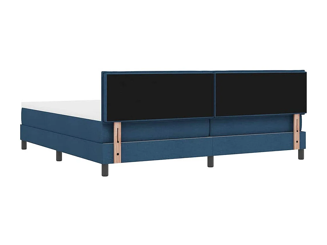 Cadre de lit avec matelas avec matelas Bleu 200 x 200 cm tissu