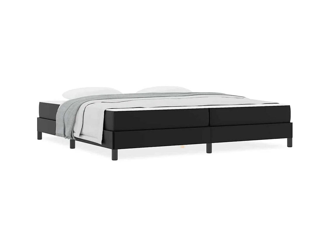 Cadre de lit avec matelas Noir 200 x 200 cm Faux cuir