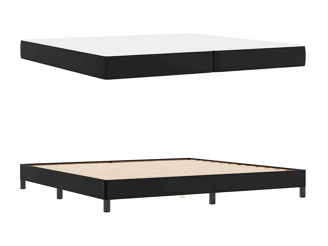 Cadre de lit avec matelas Noir 200 x 200 cm Faux cuir