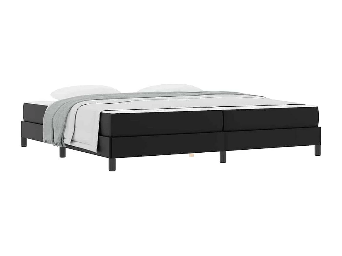 Cadre de lit avec matelas Noir 200 x 200 cm Faux cuir