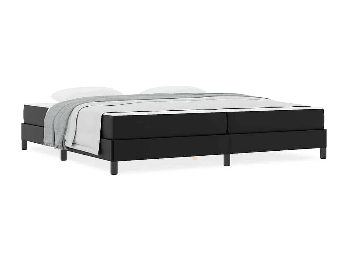Cadre de lit avec matelas Noir 200 x 200 cm Faux cuir