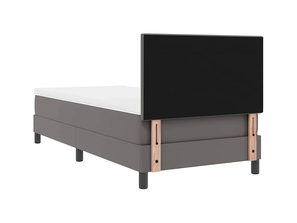 Cadre de lit avec matelas Gris 90 x 200 cm Faux cuir