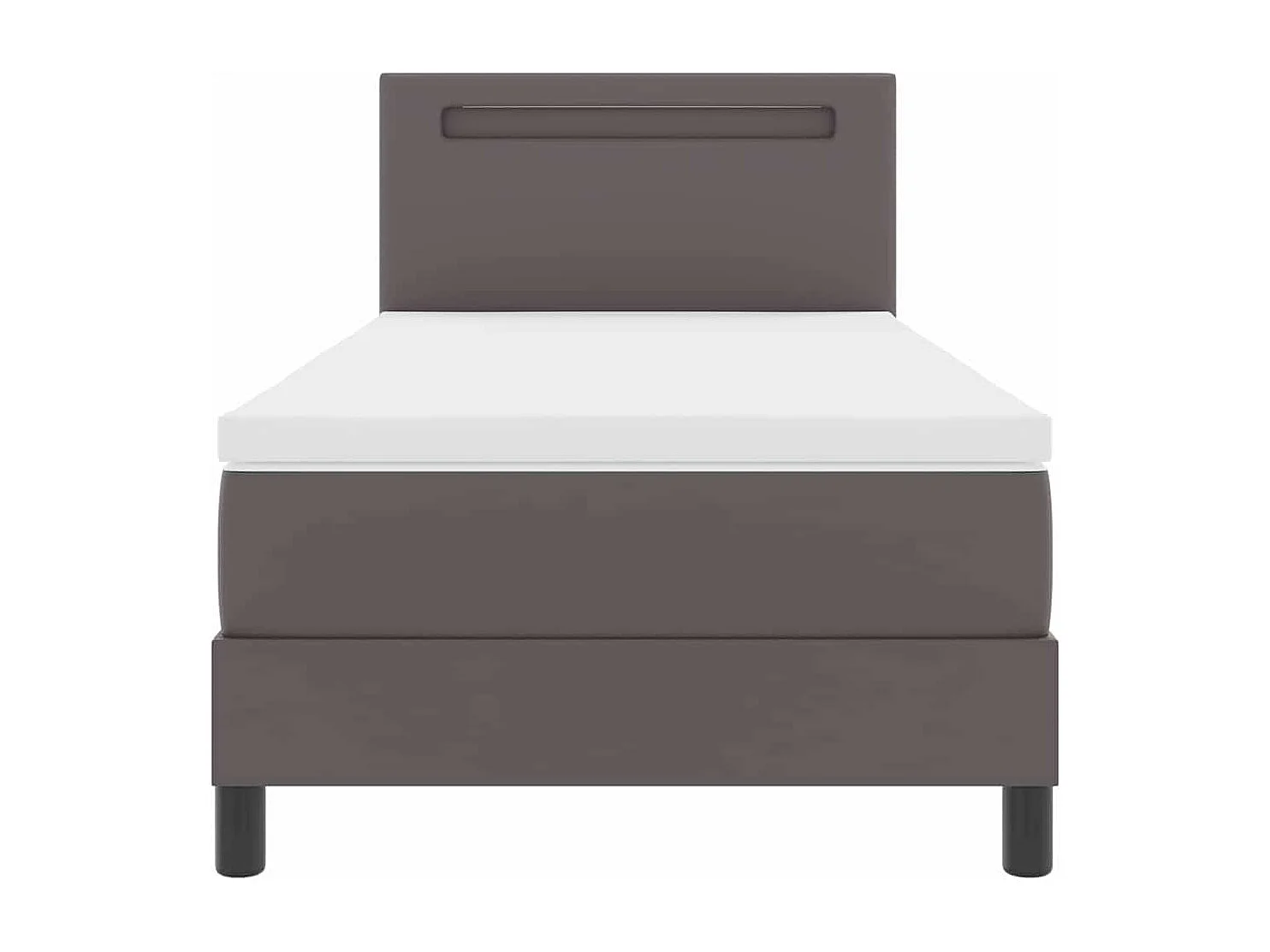 Estructura de cama con colchón Gris 90 x 200 cm Cuero sintético