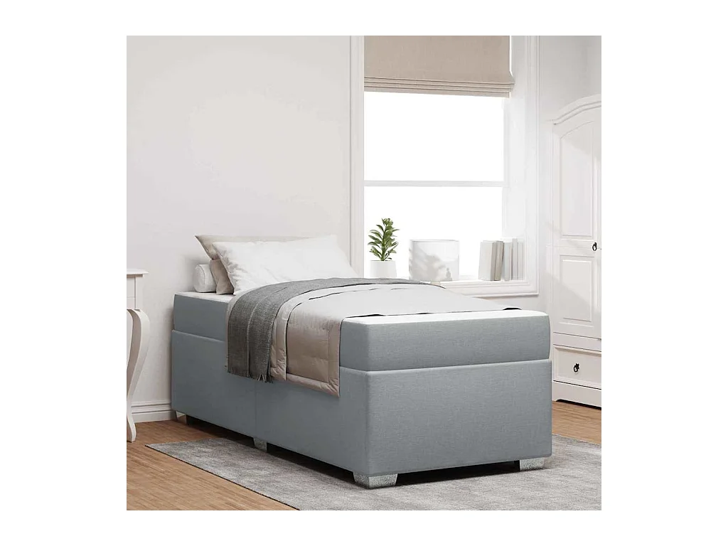 Cadre de lit Gris clair 90 x 190 cm tissu
