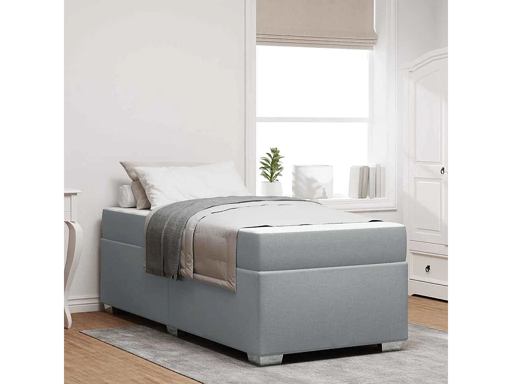 Cadre de lit Gris clair 90 x 190 cm tissu